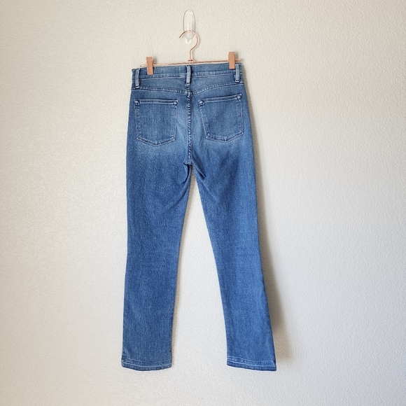 FRAME Le High Straight Jeans in Oshea raw hem size 24 - Picture 5 of 12